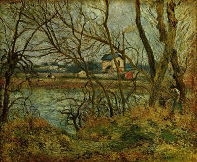 Bords de lOise, près de Pontoise, temps gris av Camille Jacob Pissarro